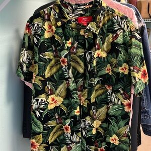 PACSUN aloha Coca Cola Hawaiian shirt Pac Sun Sz L EUC
